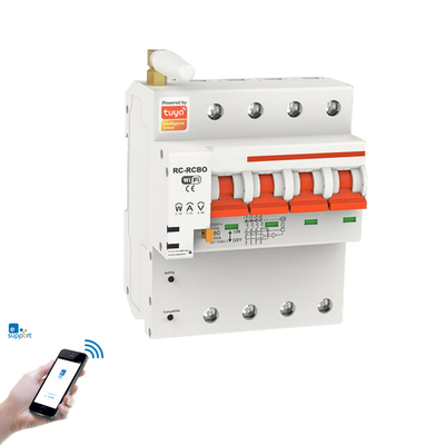 WIFI MCB&amp;RCBO Smart Monitoring 1-4phase 10a 16a 20a 25a 32a 40a 50a 63a 80a 100a Circuit Breaker Connected Cell Phone Timer 6KA