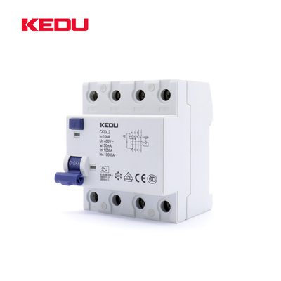KEDU 4P 100A RCCB Circuit Breakers with VDE CE Certificated CB CCC CKDL2-4P-100A